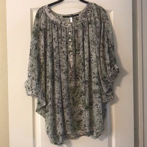 Kenzie Purple and Olive Splatter Top